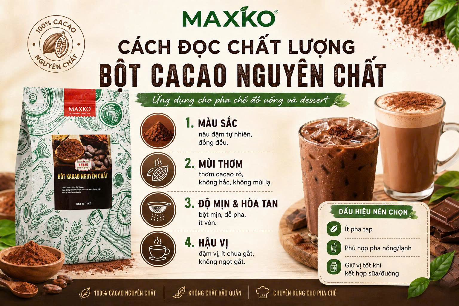 Cách đọc chất lượng bột cacao nguyên chất