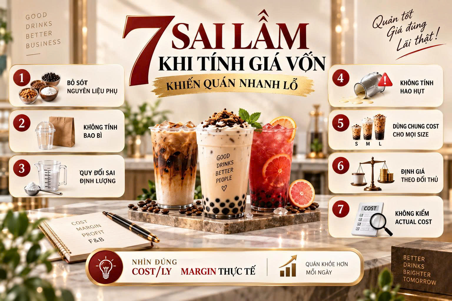 7 sai lầm khi tính giá vốn khiến quán nhanh lỗ