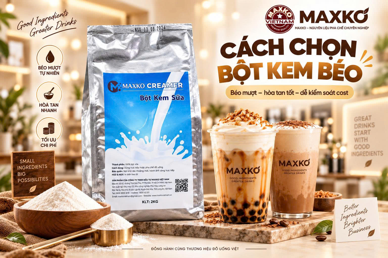 Cách chọn bột kem béo cho quán