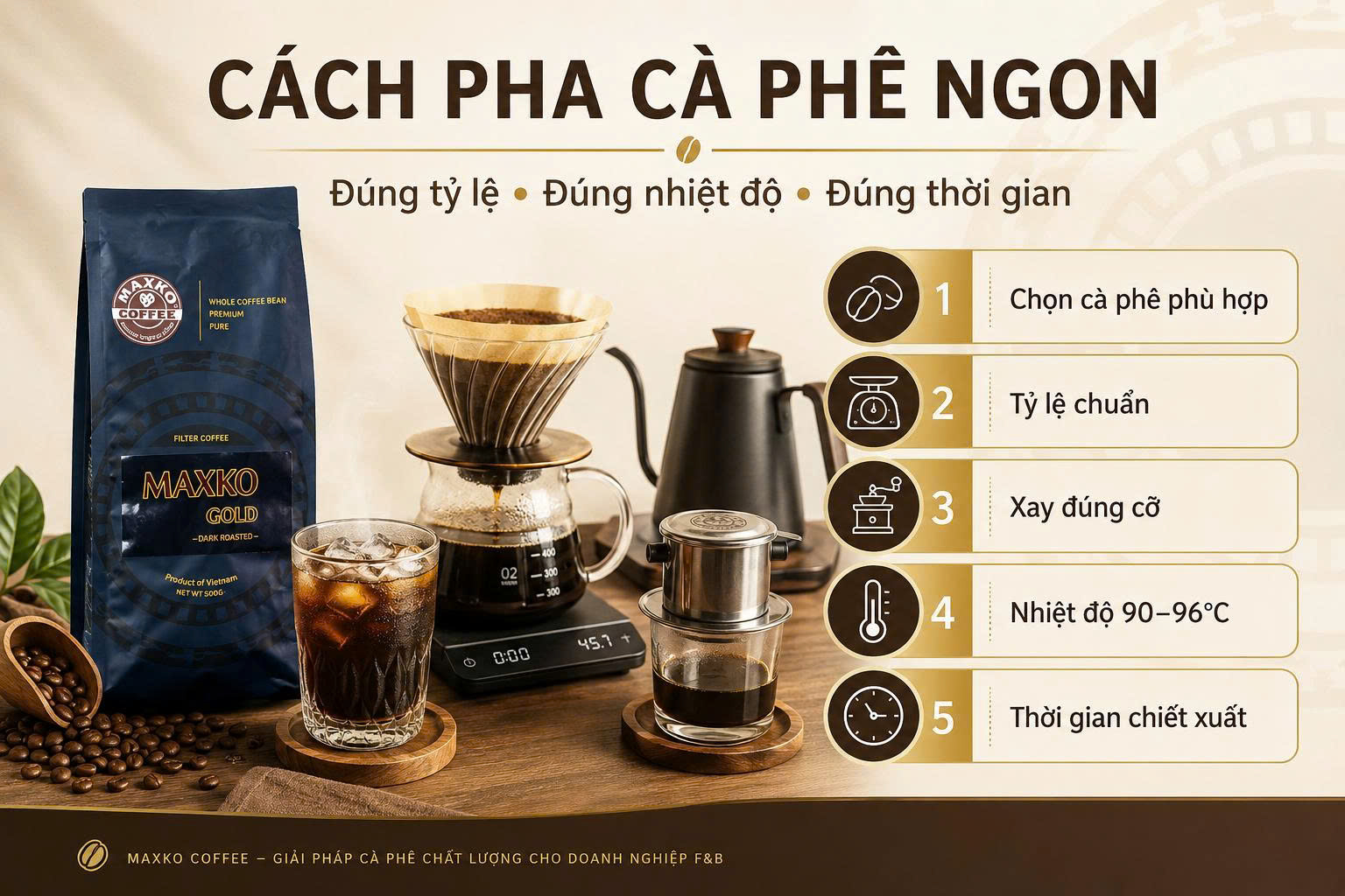 Cách pha cà phê ngon: Tỷ lệ, nhiệt độ và 7 yếu tố quyết định hương vị