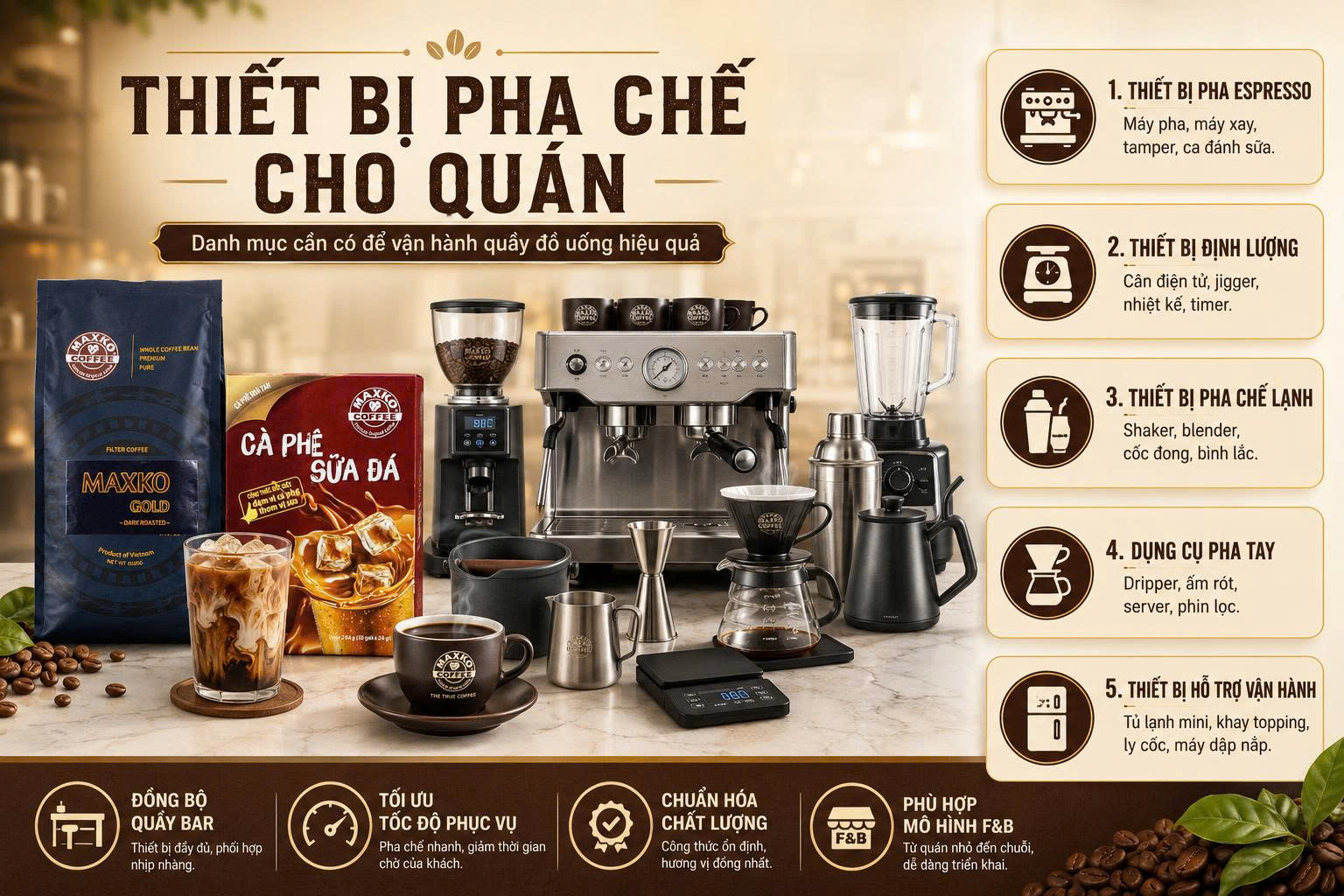 Thiết bị pha chế cho quán: Nên mua gì trước, bổ sung gì sau?