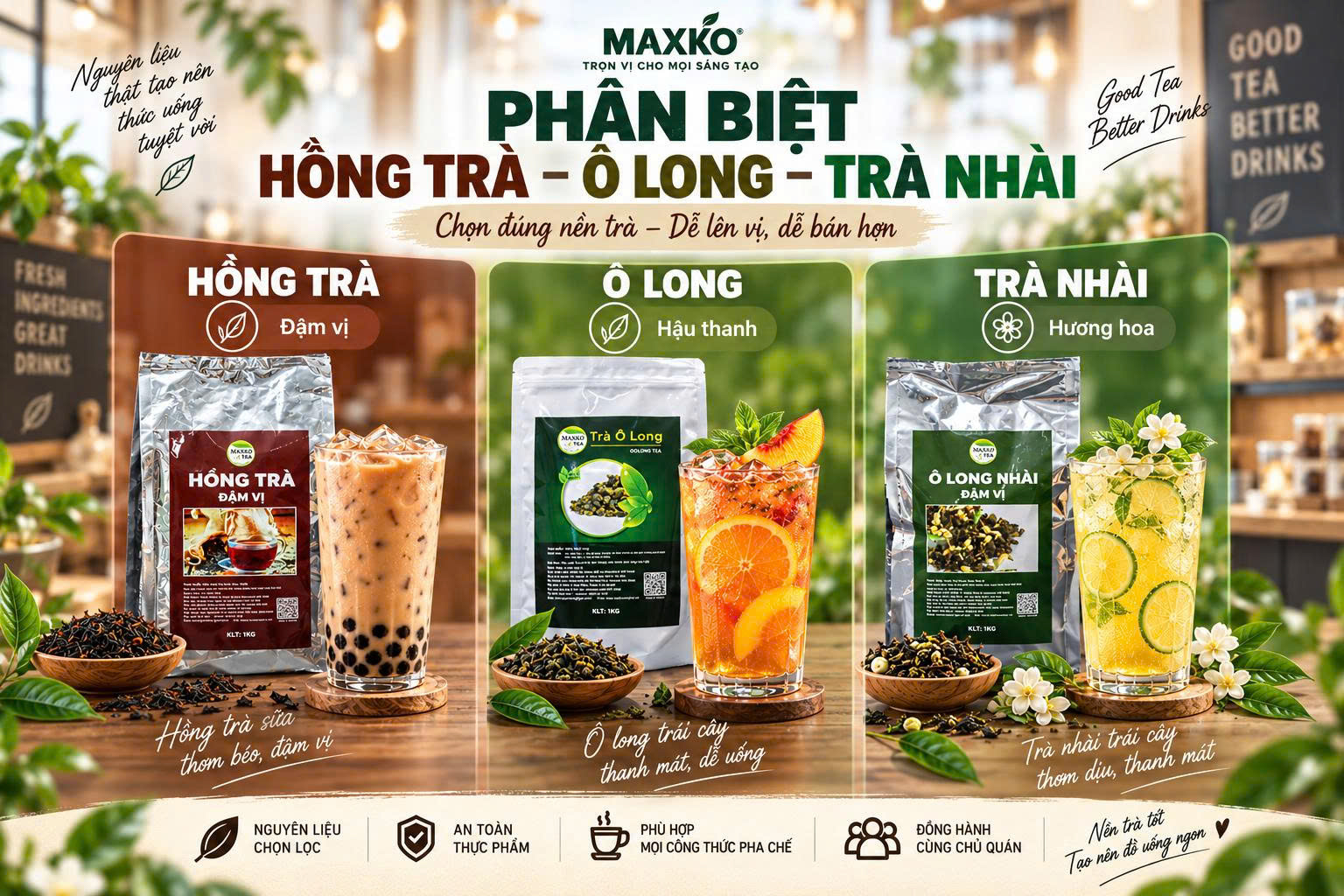 Phân biệt Hồng Trà, Ô Long, Trà Nhài