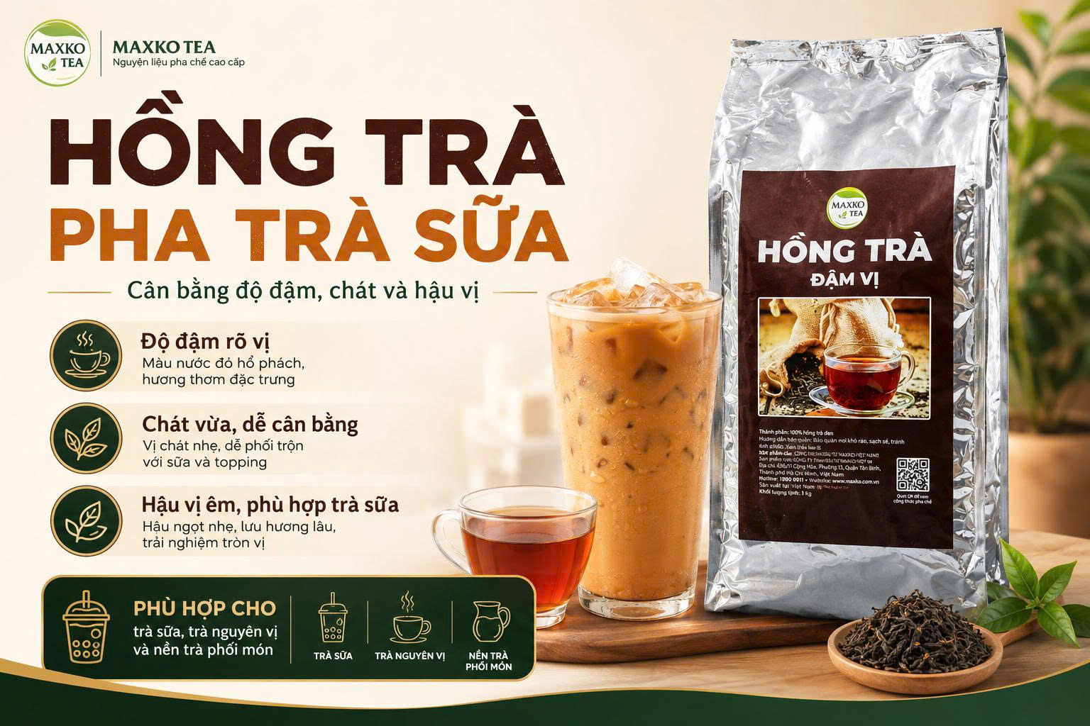 Hồng trà pha trà sữa: Cân bằng độ đậm, chát và hậu vị