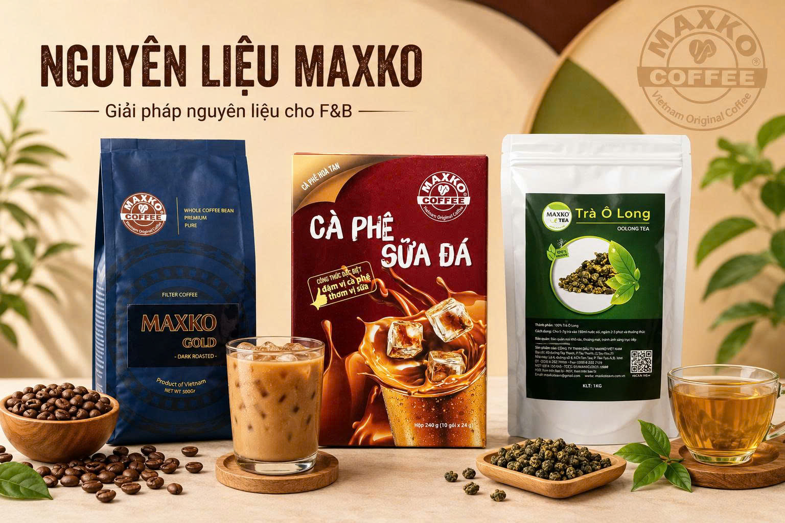 Nguyên liệu pha chế F&B Maxko – Hệ sinh thái chuẩn hóa từ sản xuất đến vận hành