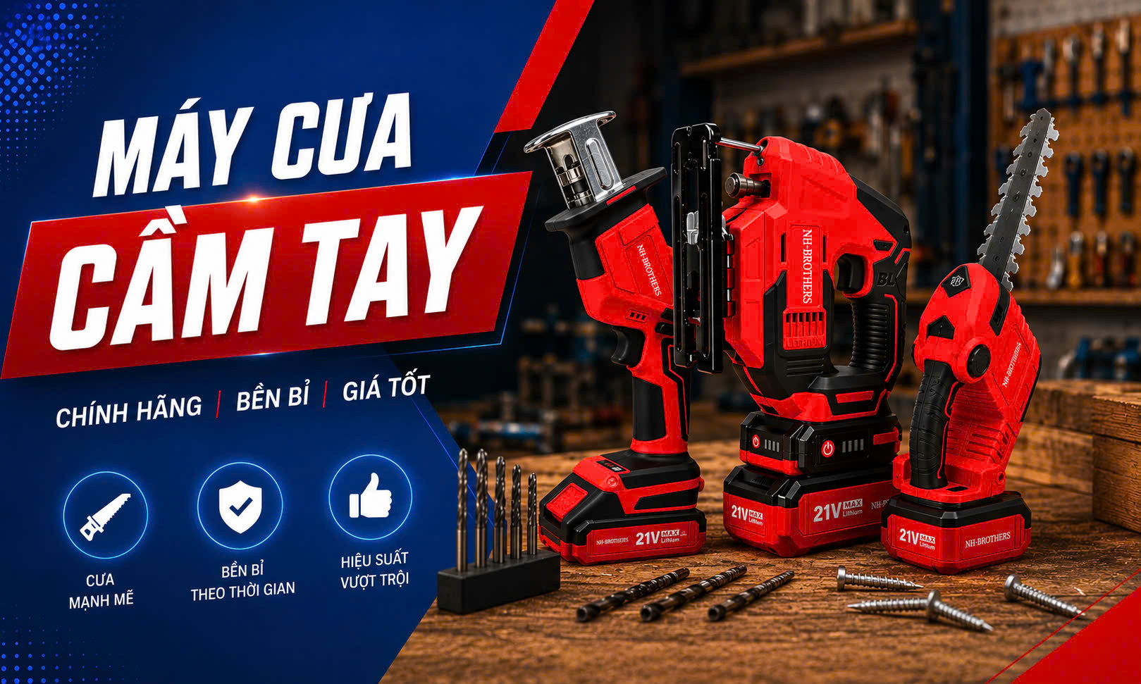 Máy cưa cầm tay chính hãng – Bền bỉ, mạnh mẽ, giá tốt