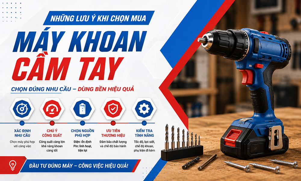 Những lưu ý khi chọn mua máy khoan cầm tay