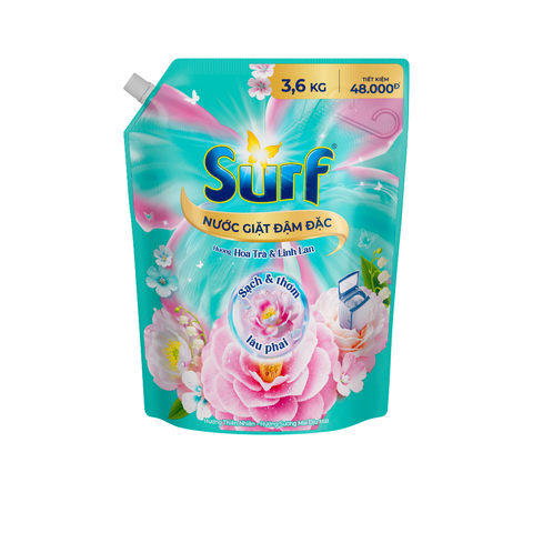 Nước Giặt Surf Hương Hoa Trà Và Linh Lan Túi 2.9Kg