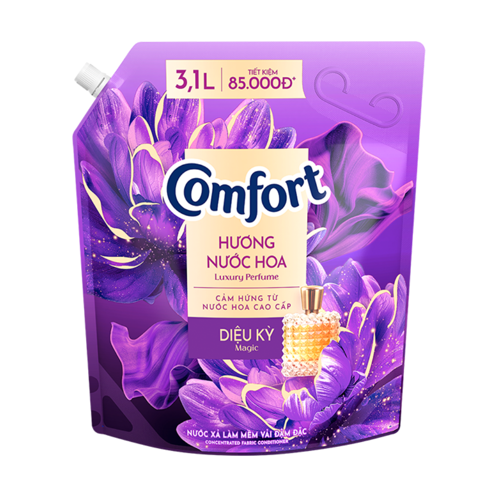 Nước xả vải Comfort hương nước hoa thiên nhiên diệu kỳ túi 3.1L