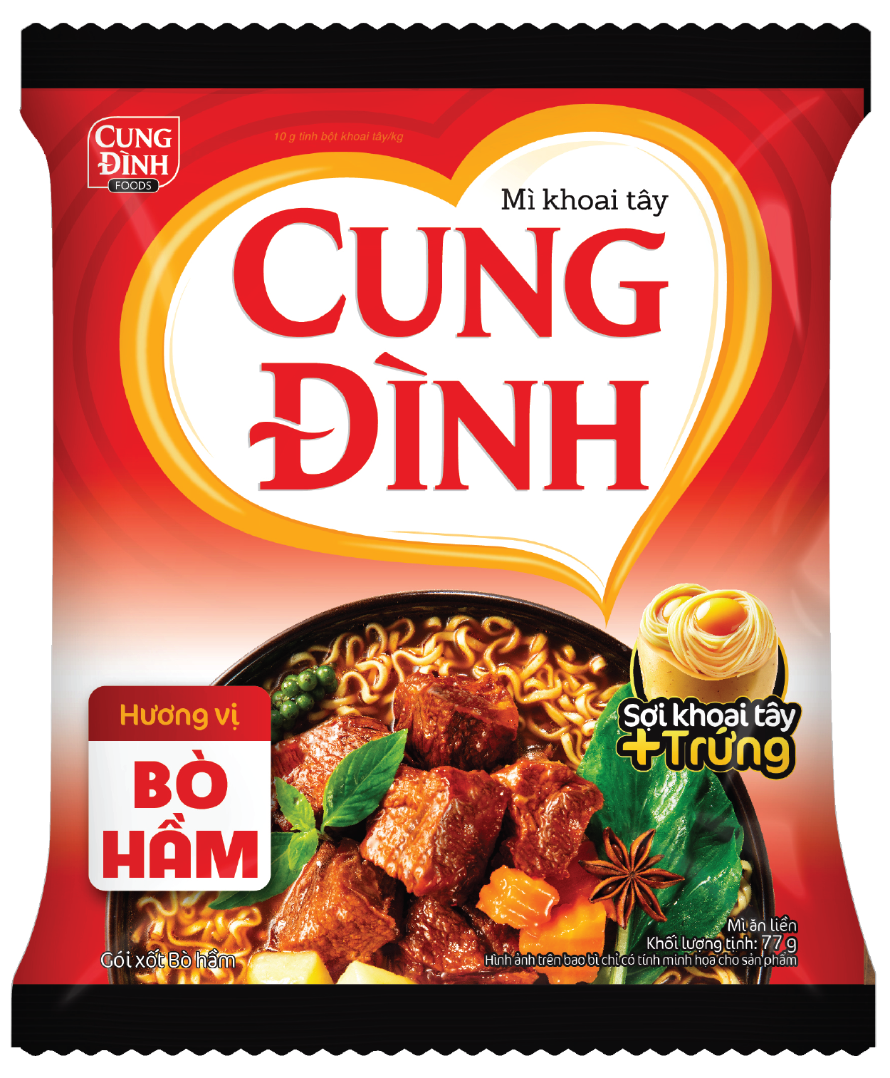 Mì Cung Đình Bò Hầm Gói 77g