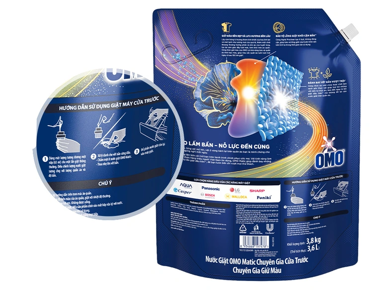 Nước giặt OMO giữ màu hương tươi mát 3.8kg