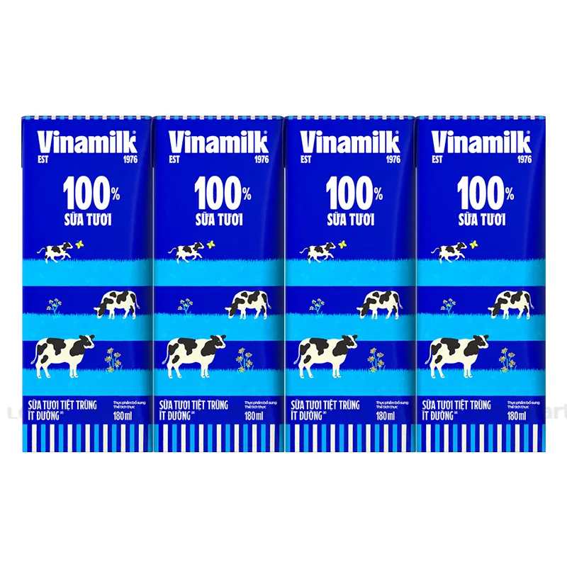 Sữa Vinamilk 100% ít đường 180ml