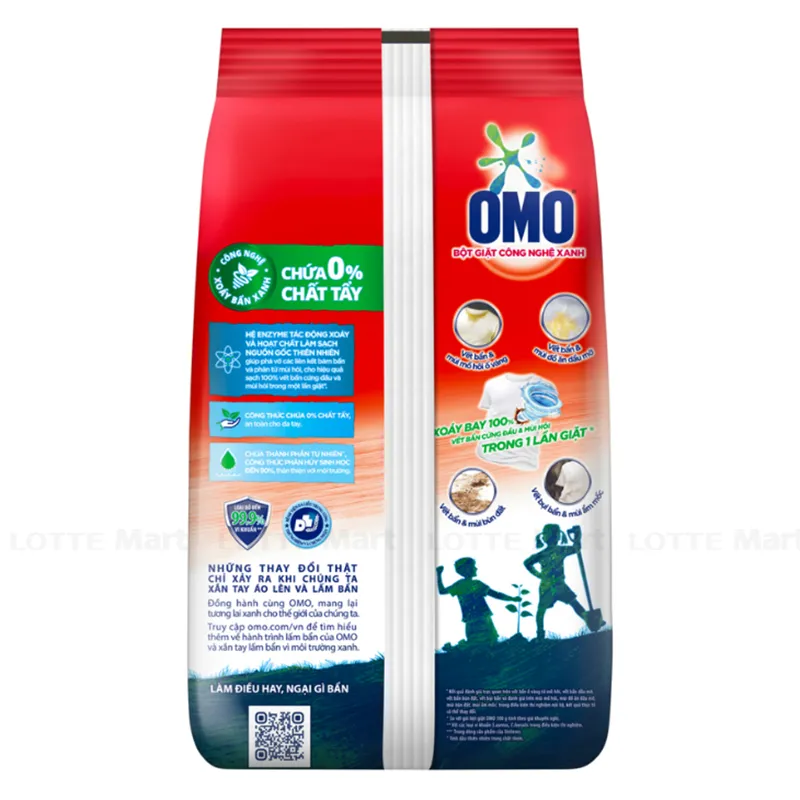 Bột Giặt Omo Sạch Bẩn Khử Mùi Công Nghệ Giặt Xanh 800g