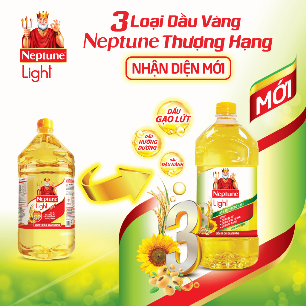 Dầu ăn thượng hạng Neptune Light Chai 2L