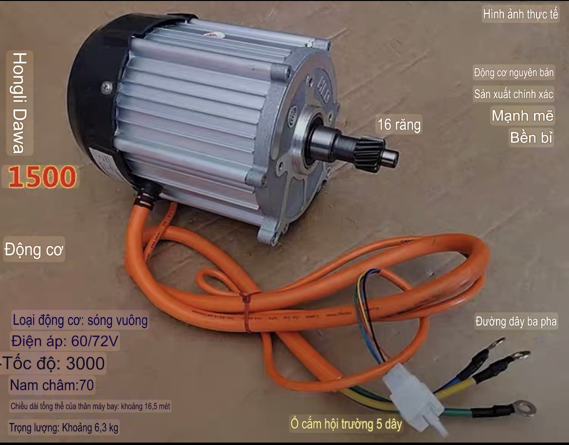Động Cơ Xe Điên 3 Bánh, 4 Bánh Chạy Điện 48V-60V-72V