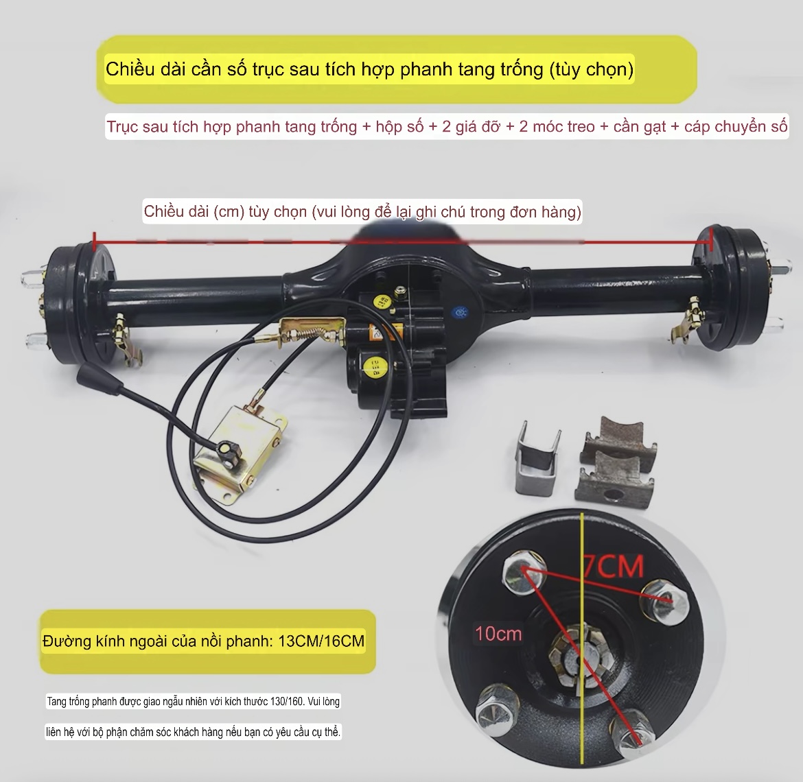 Cầu sau xe ba bánh xe 4 bánh xe lôi oto điện
