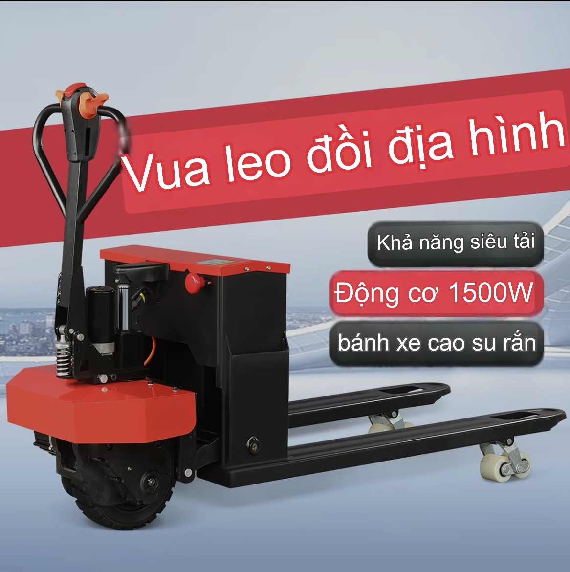 Xe nâng pallet điện trọng tải 3000kg trong nhà xưởng