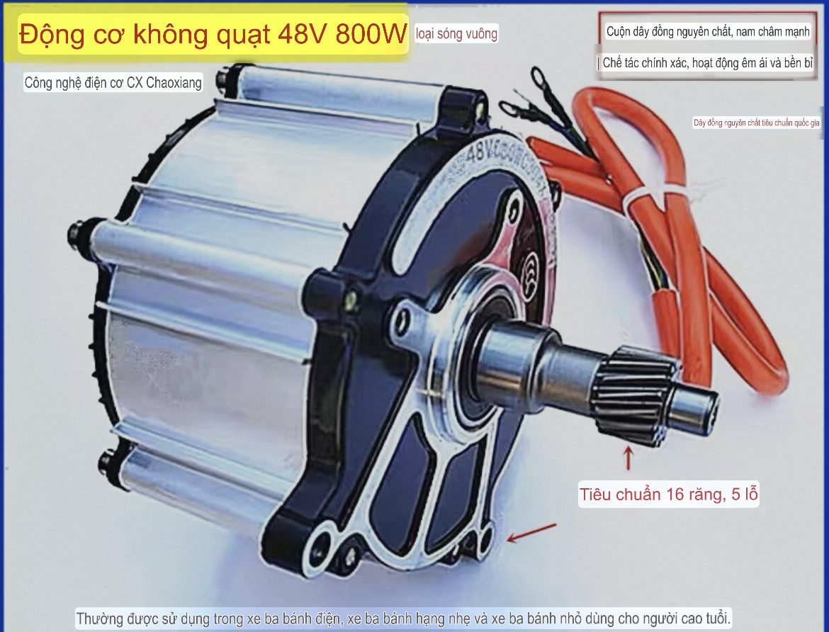 Động Cơ Xe Điện 3 Bánh Cho Người Già 1600 Vòng/1P