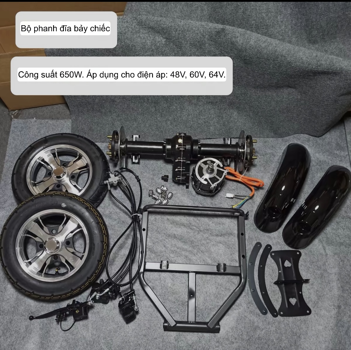 Cầu sau xe ba bánh điện giành cho người già người khuyết tật