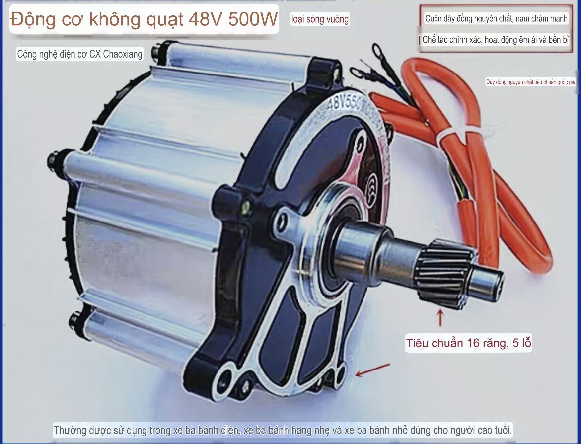 Động Cơ Xe Điện 3 Bánh Cho Người Già 1600 Vòng/1P