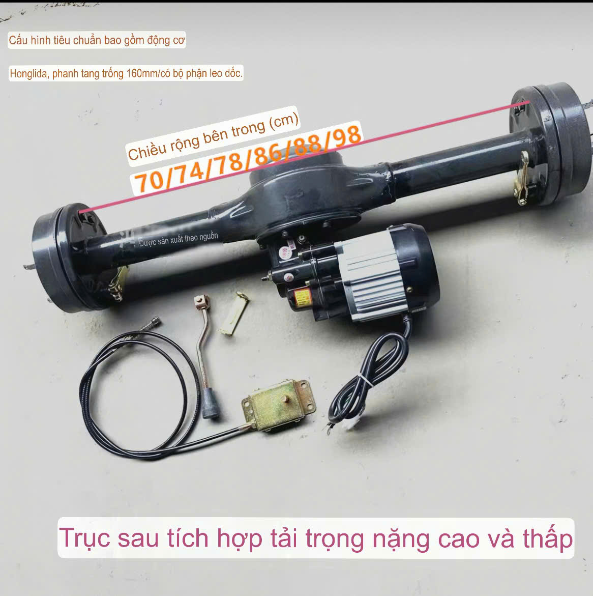 Cầu Sau Chế Xe Điện 3 Bánh, 4 Bánh 48/60V