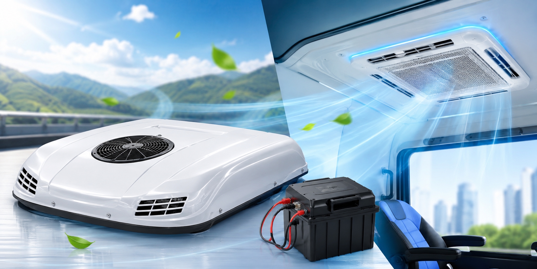 Điều hòa máy lạnh âm trần úp lóc chạy điện Acquy 12-24v