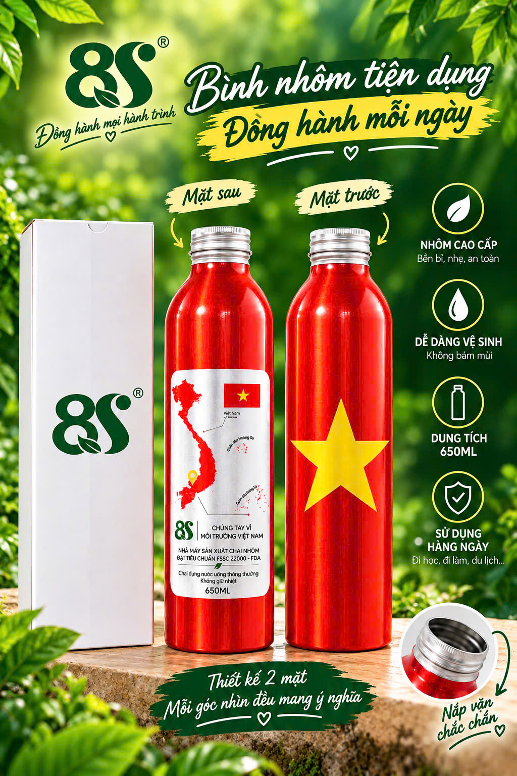 Bình Đựng Nước Nhôm 8S 650ml