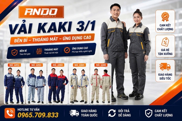 Vải Kaki 3/1: đặc điểm & ứng dụng nổi bật
