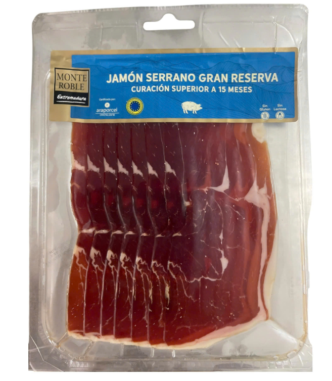 Ham sliced - Gran Reserva/ Thịt đùi sau Serrano muối cắt lát - Gran Reserva