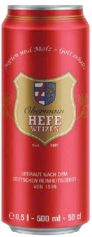 Bia Obermain Hefe Weizen 500ml