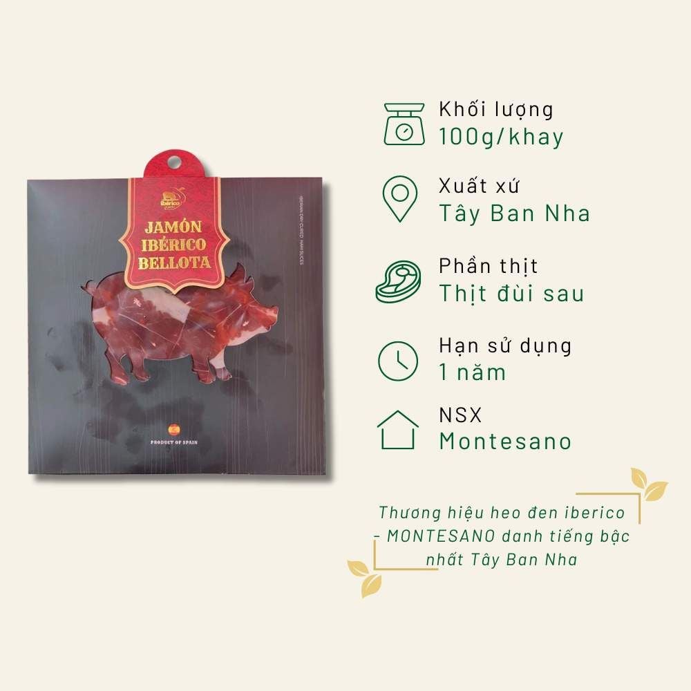 Bellota ham sliced- bellota cắt lát VN (gói lớn, dùng ăn ngay)