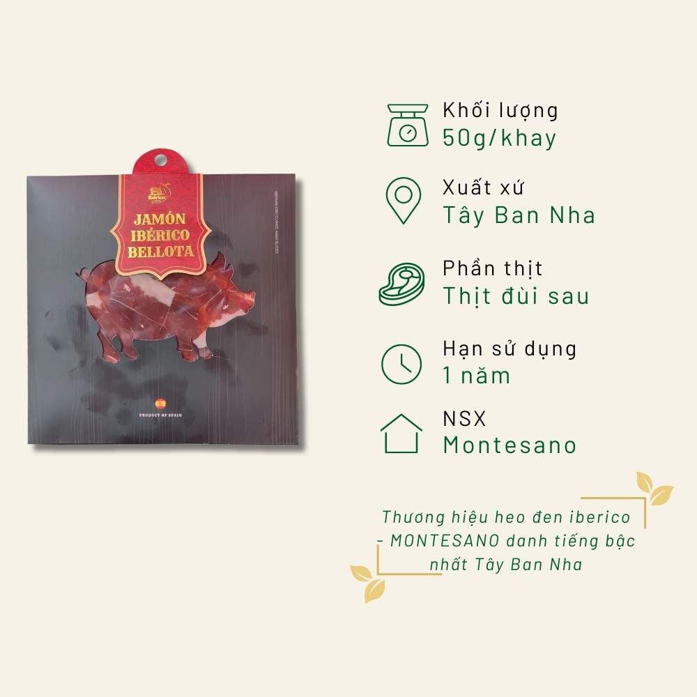 Bellota ham sliced- Bellota cắt lát VN (gói vừa, dùng ăn ngay)