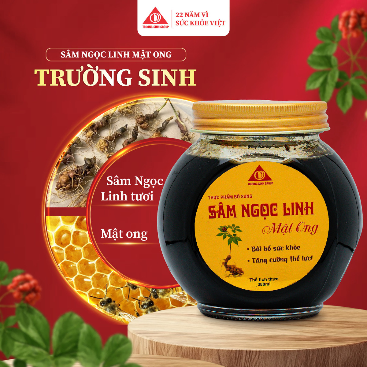 Sâm Ngọc Linh Mật Ong Trường Sinh 380ml