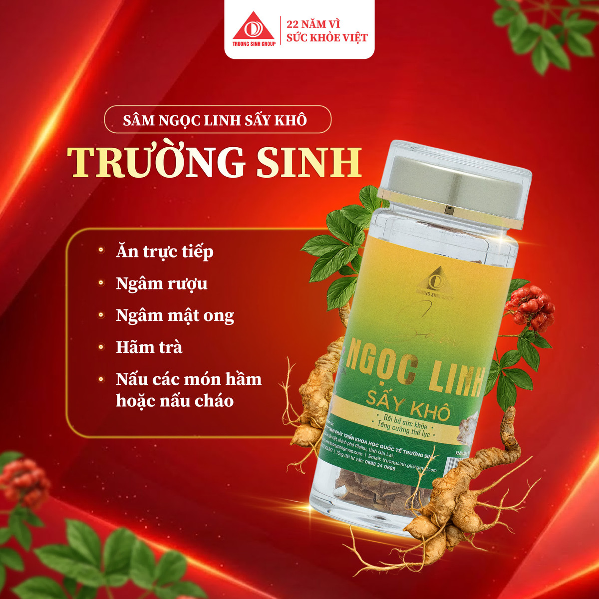 Sâm Ngọc Linh Sấy Khô Trường Sinh 7g