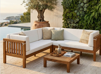 L-SHAPE SOFA SET WITH WHITE CUSHION