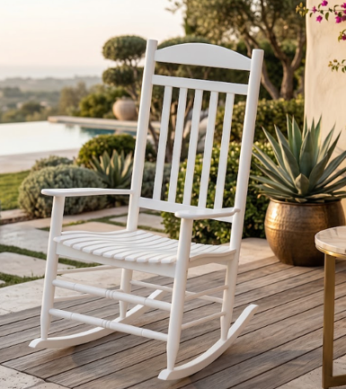 WHITE ROSS ROCKING CHAIR