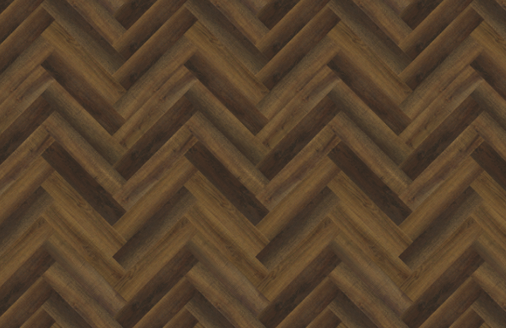 SPC Flooring Tile - Burnt Hickory Herringbone