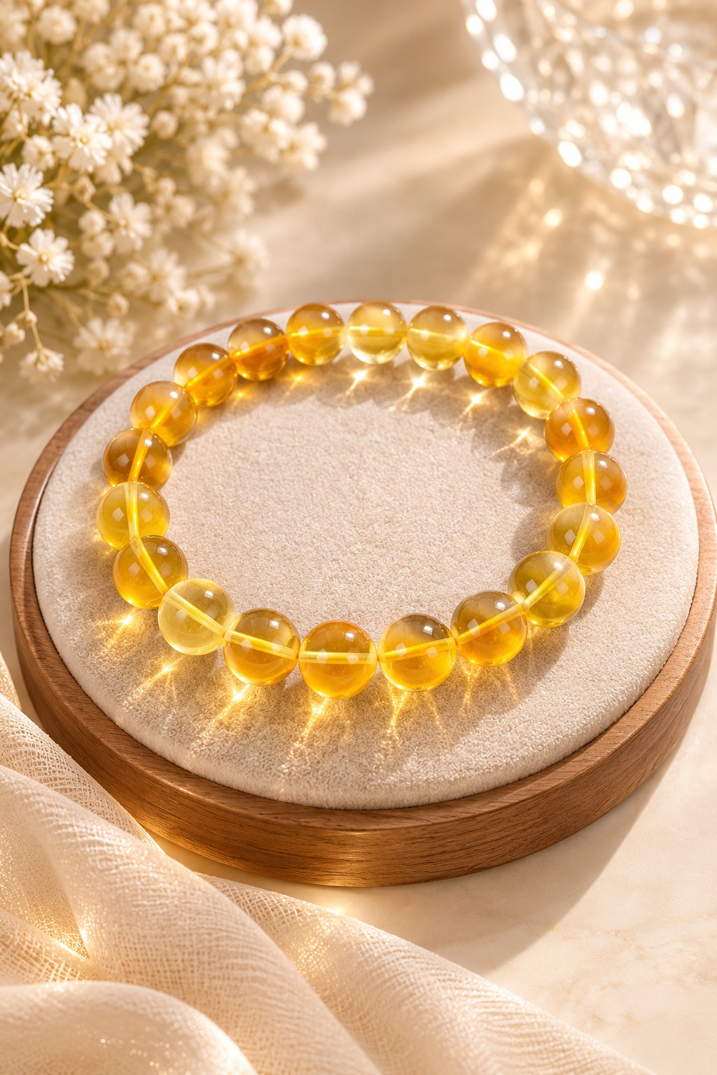 Vòng Tay Hổ Phách Tự Nhiên 9,5 li