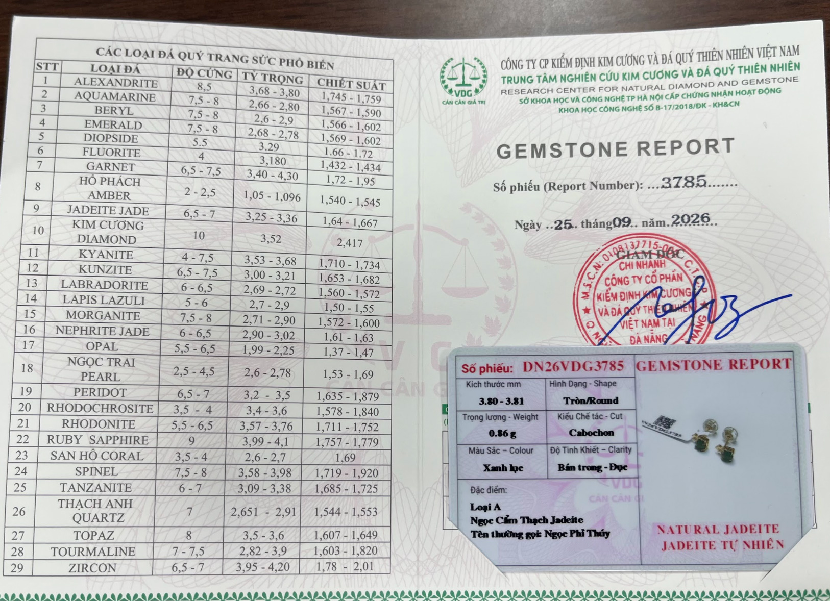 Bông tai Lục Lam Ngọc Phỉ Thuý Type A