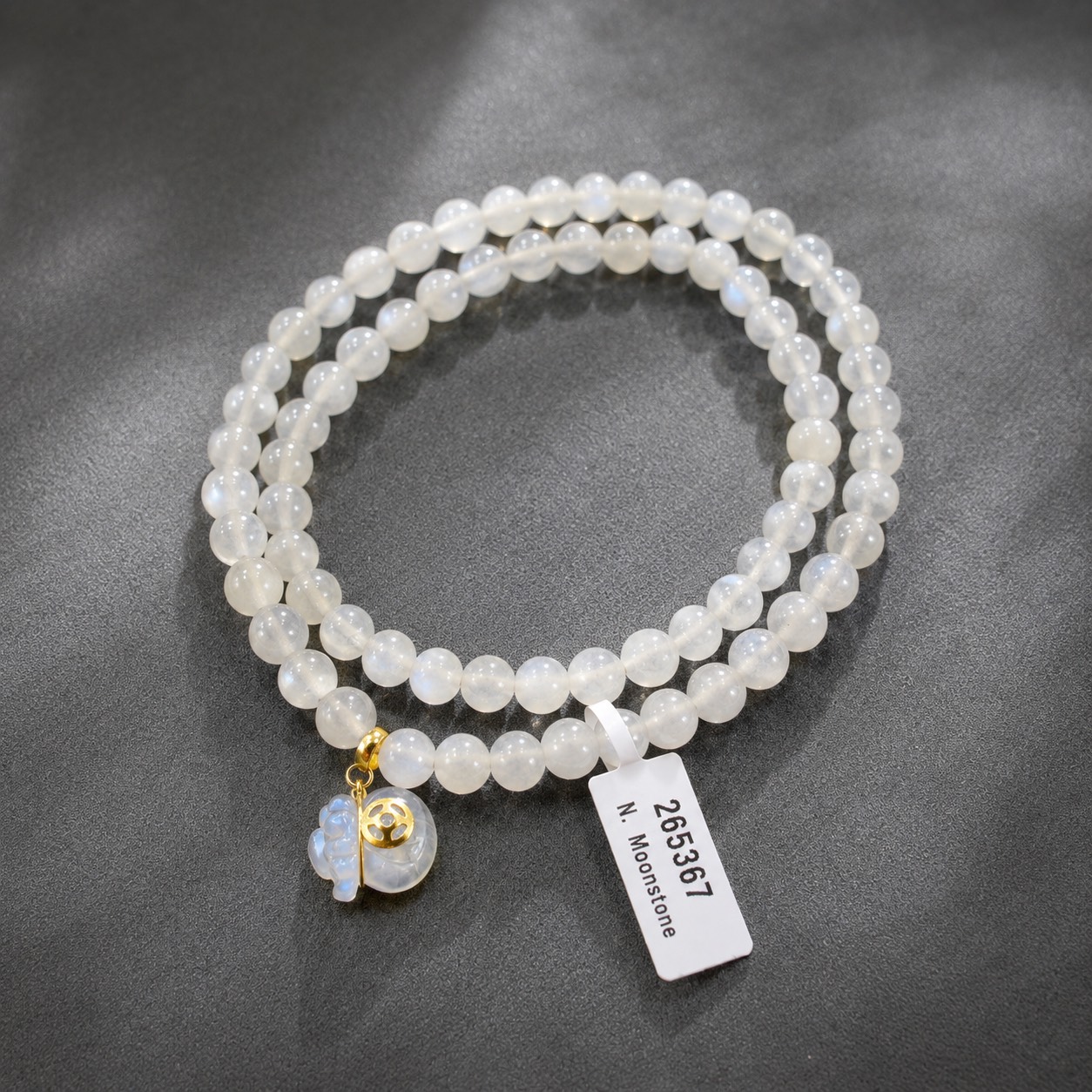 Chuỗi Vòng Tay Thạch Anh Mặt Trăng mix Charm - Túi Tiền