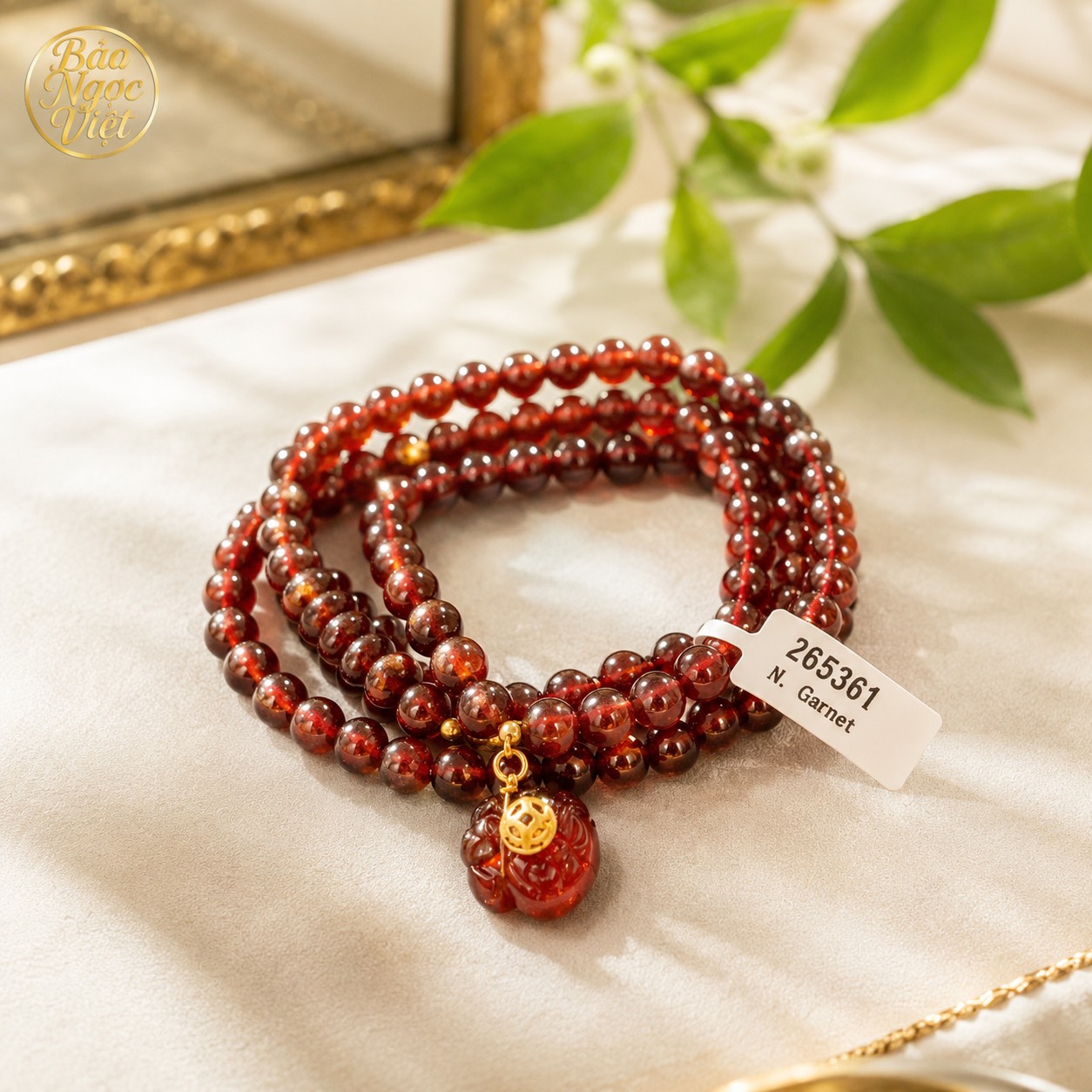 Chuỗi Vòng Tay Granet mix Charm - Túi Tiền