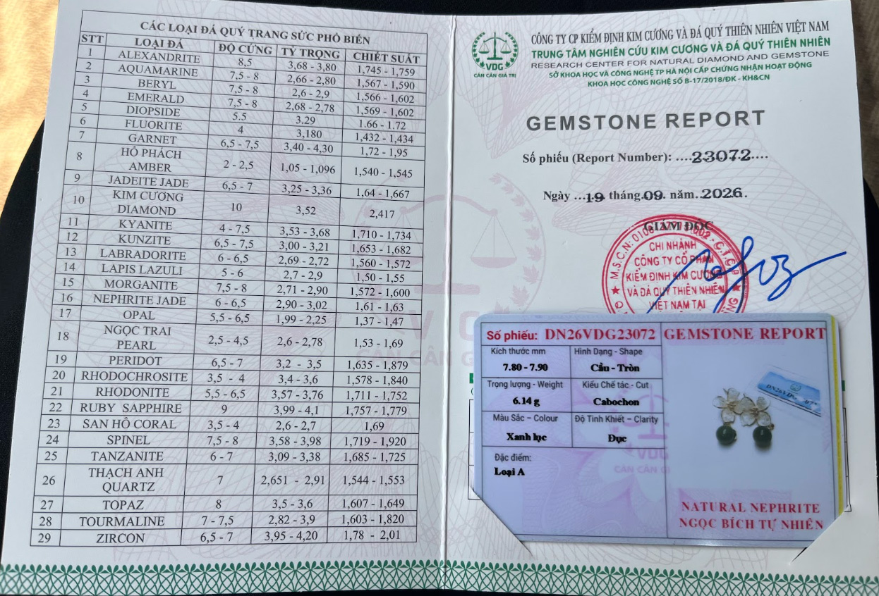 Bông tai Nụ Ngọc Bích Type hoa 4 cánh