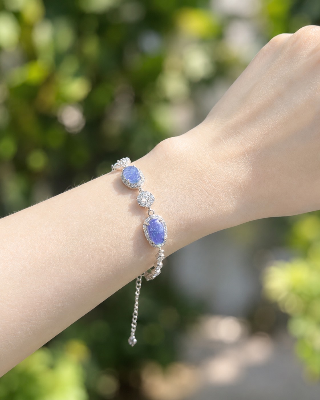 Lắc tay mix charm Cẩm thạch Tím type A