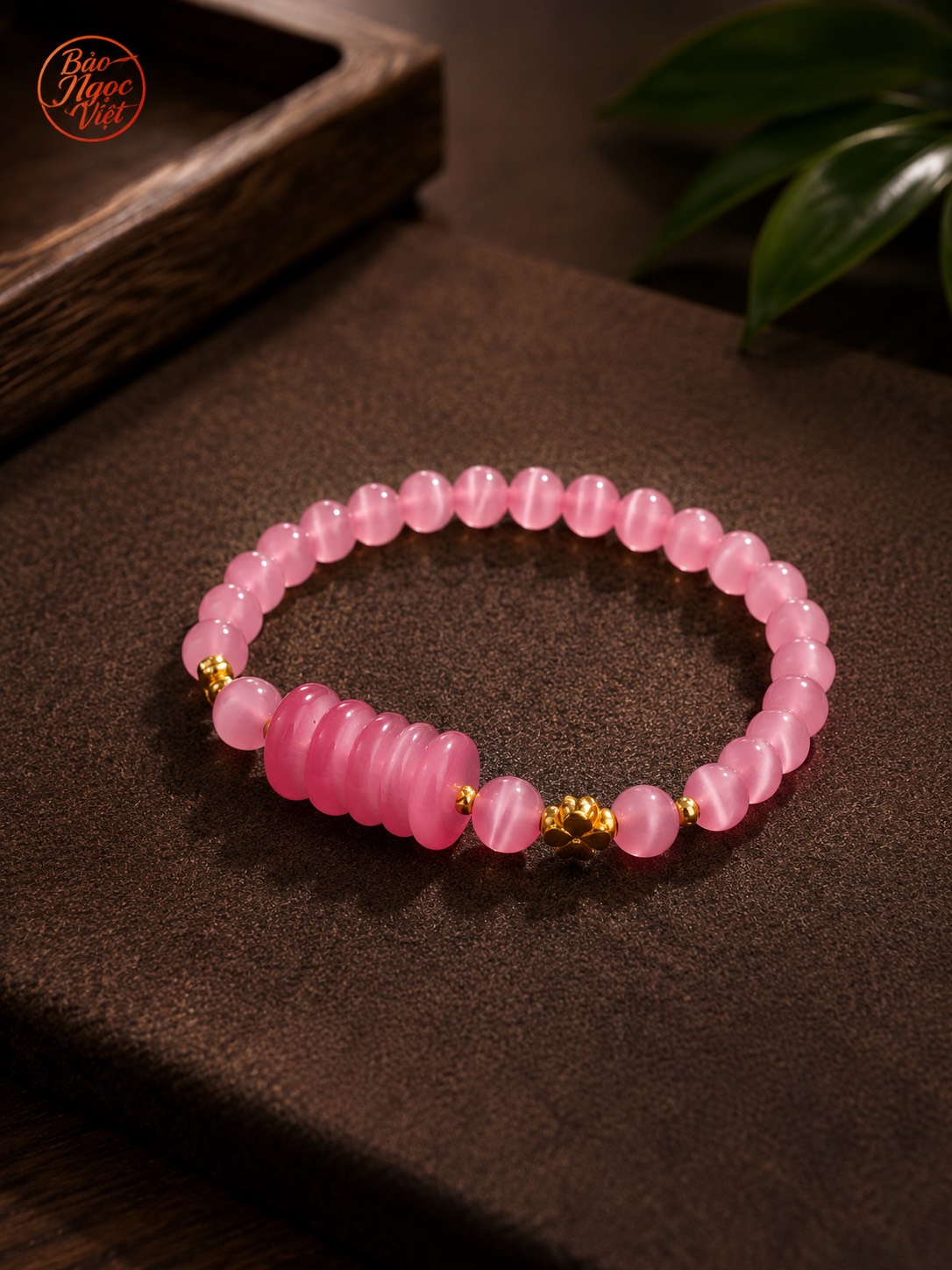 Vòng Tay Đá Mắt Mèo Ngũ Điếu mix Charm