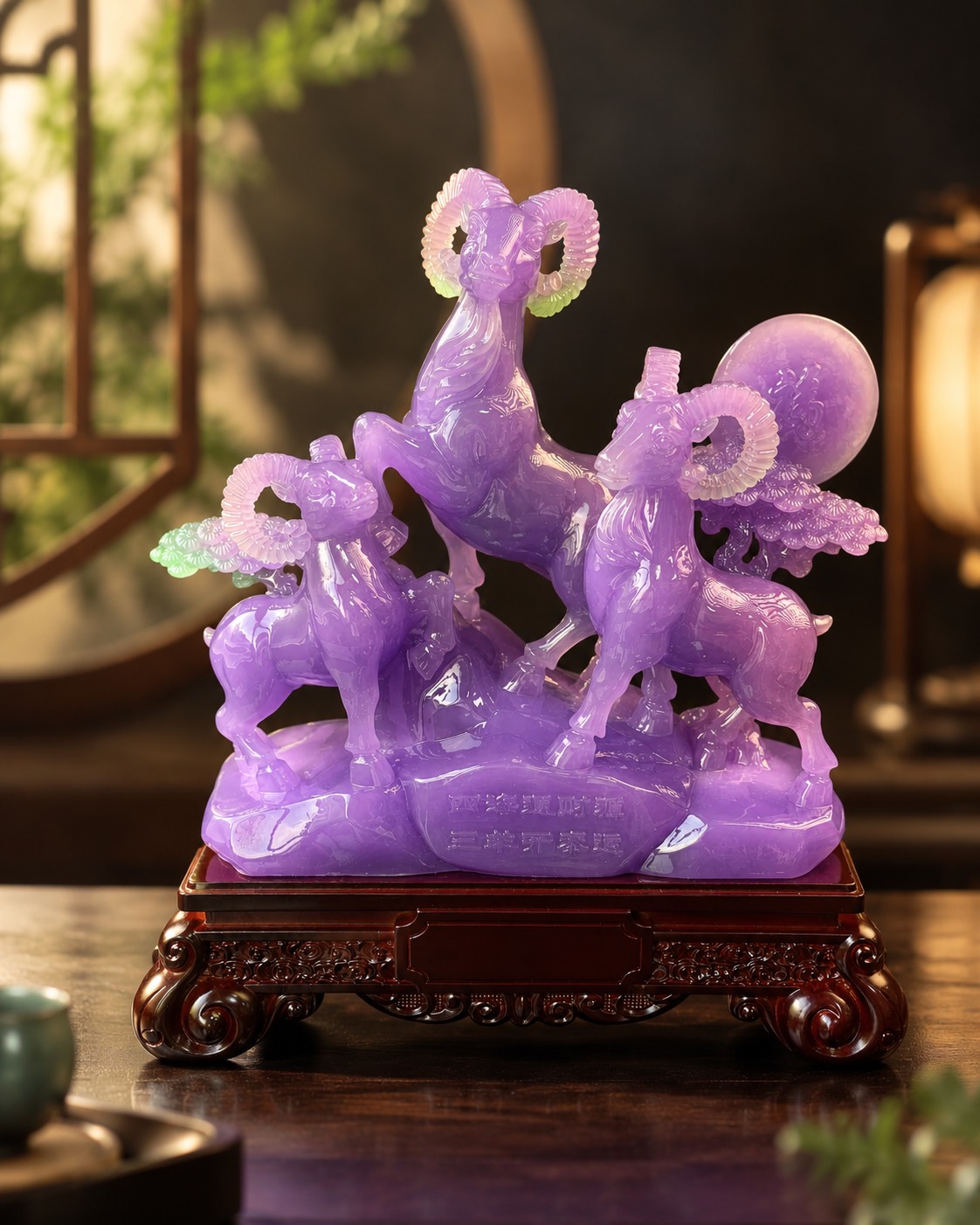 Decor phong thuỷ Dê Tím Tử La Lan - Tam Dương Khai Thái - Chiêu Tài Tiến Bảo
