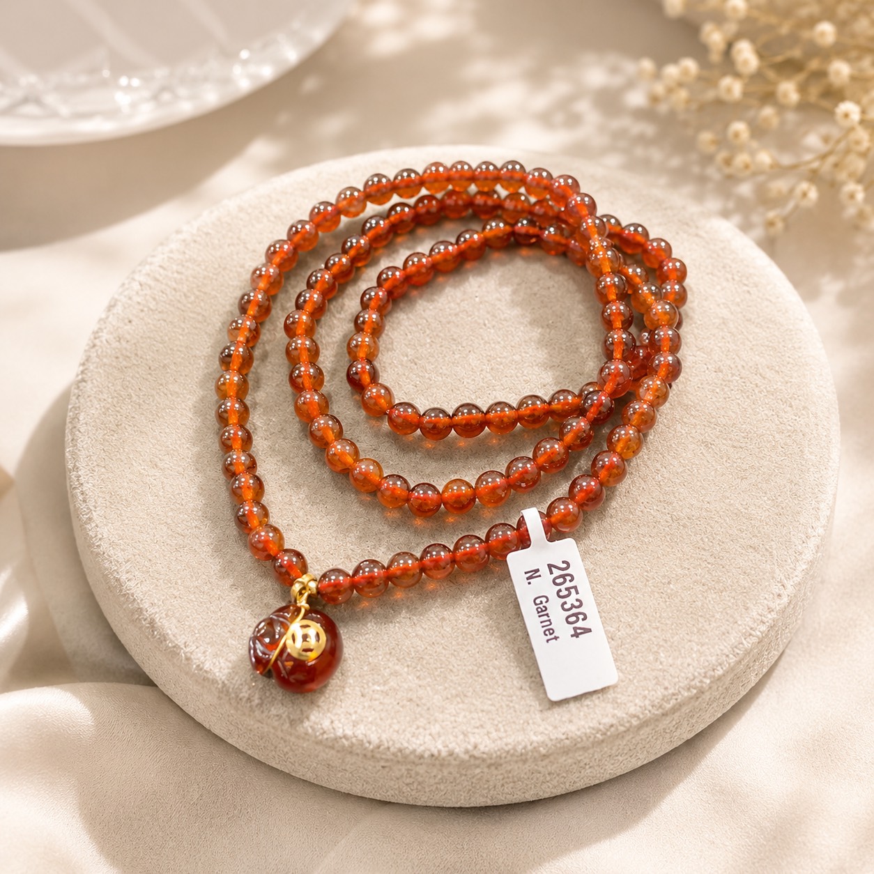 Chuỗi Vòng Tay Granet mix Charm - Túi Tiền