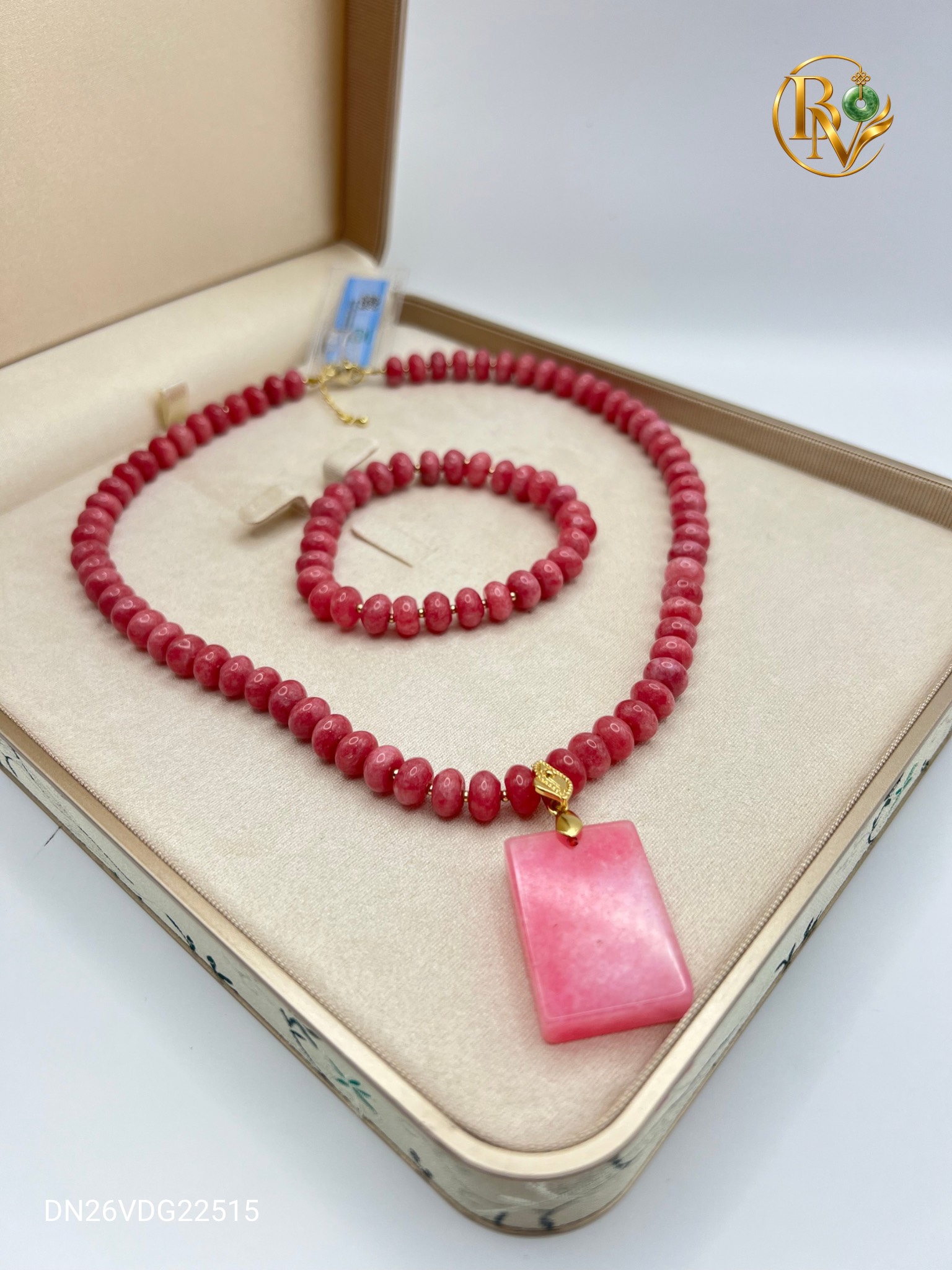 Set Chuỗi Vòng cổ Vòng tay Thạch Anh Hồng Tự nhiên