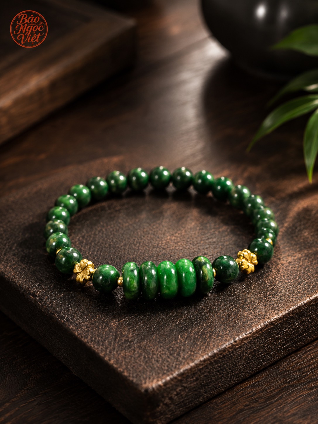 Vòng Tay Đá Mắt Mèo Ngũ Điếu mix Charm