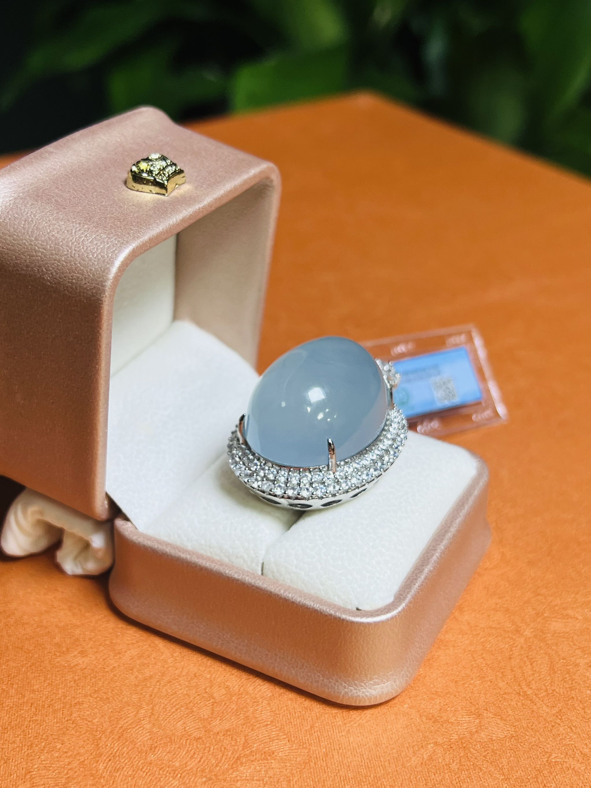 Mặt Oval Ngọc Phỉ Thuý Băng Monet size lớn