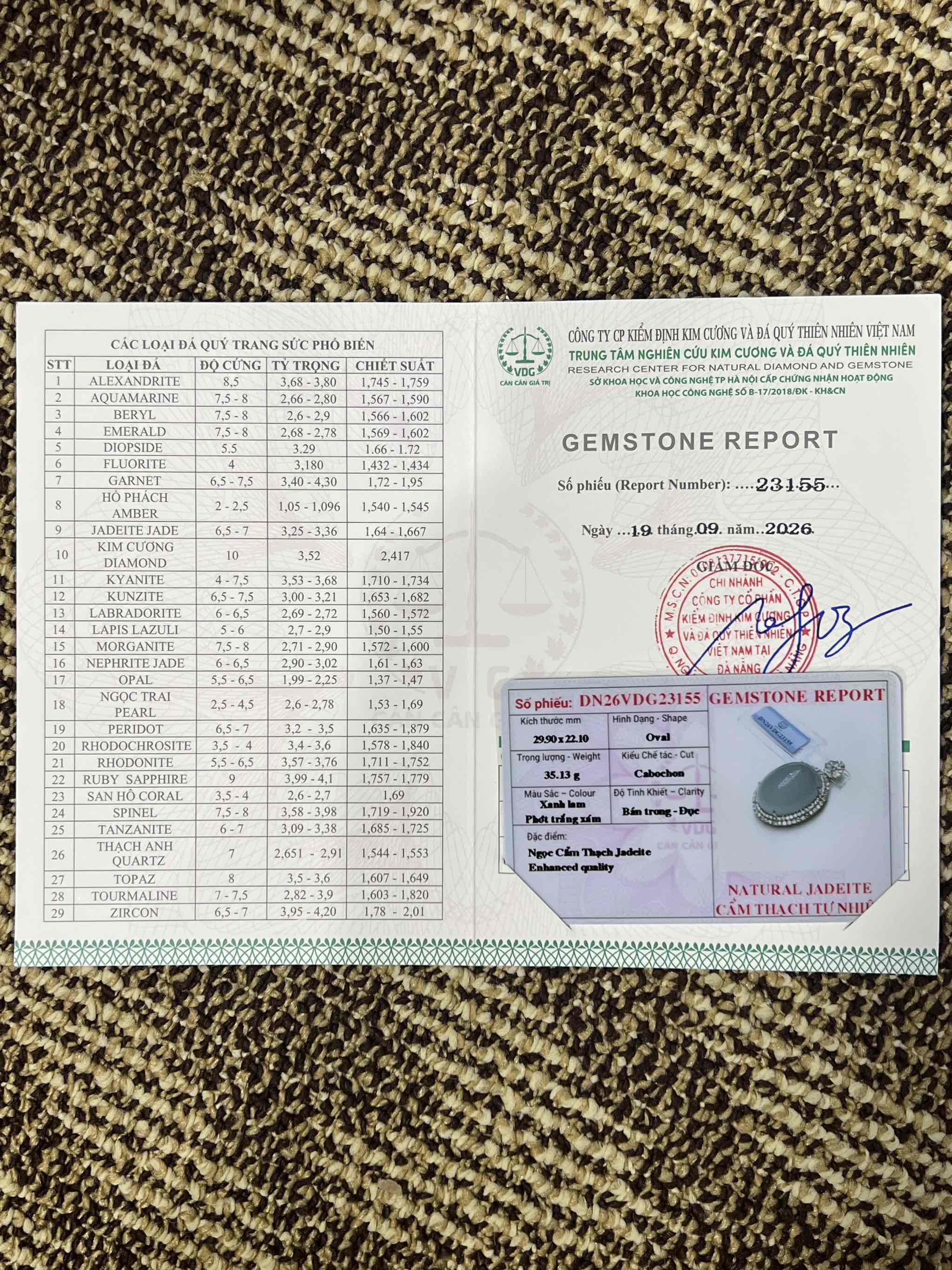 Mặt Oval Ngọc Phỉ Thuý Băng Monet size lớn
