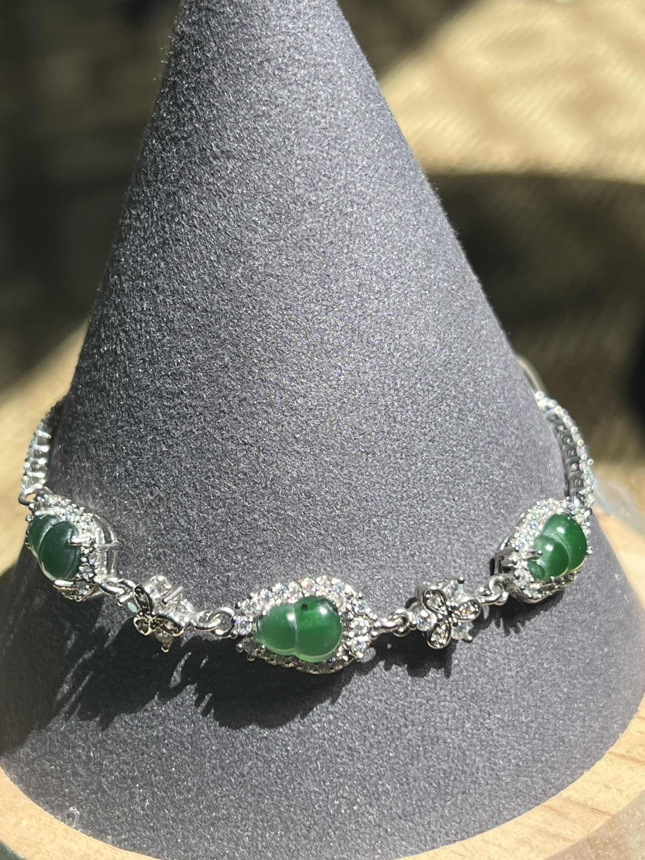 Lắc tay Hồ Lô Ngọc bích mix charm